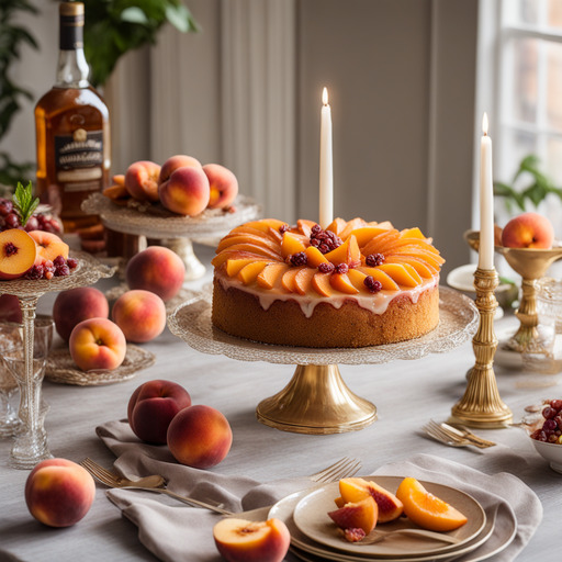 Amaretto-Pfirsich-Obstkuchen auf dem Kopf