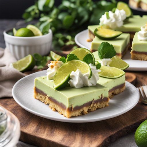 Avocado Limetten Käsekuchen Riegel