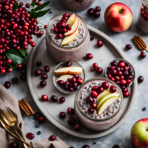 Apfel Preiselbeeren Chia Pudding
