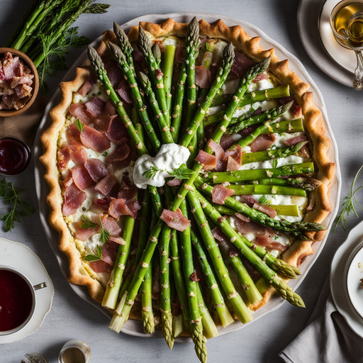 Spargel Pancetta Ricotta Tarte