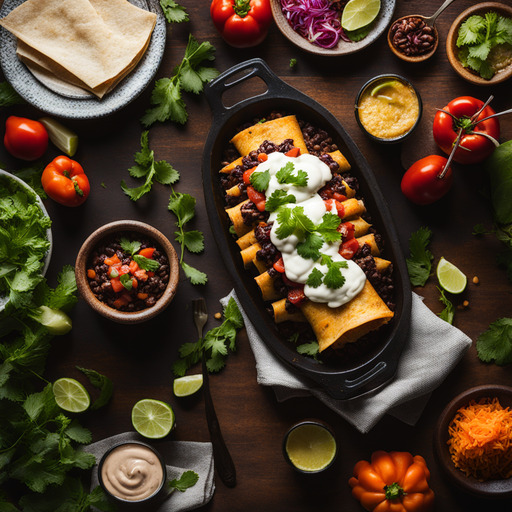 Schwarze Bohnen Enchiladas