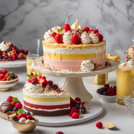 Banana Split Eiscremekuchen