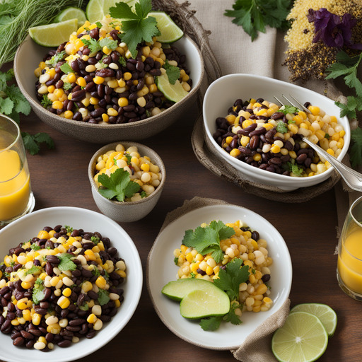Schwarze Bohnen und Mais Salat