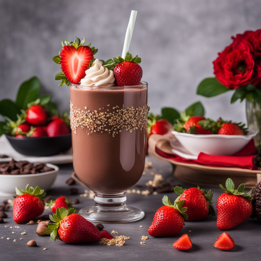 Schokoladenüberzogener Erdbeer-Smoothie