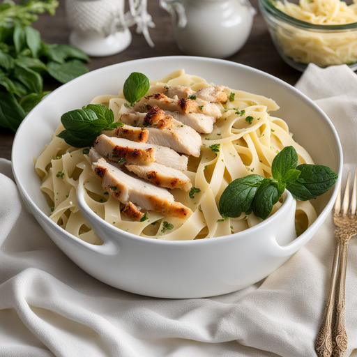 Fettuccine Alfredo mit Huhn