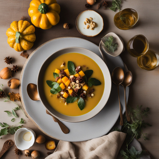 Ernte Eichelkürbis Suppe