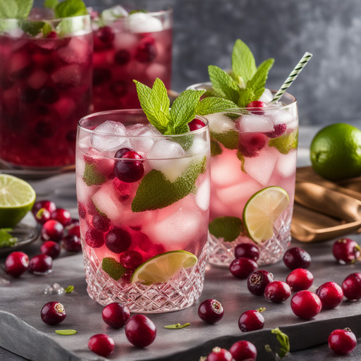 Eisiger Cranberry-Mojito