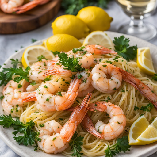 Zitronen-Knoblauch-Garnelen Scampi
