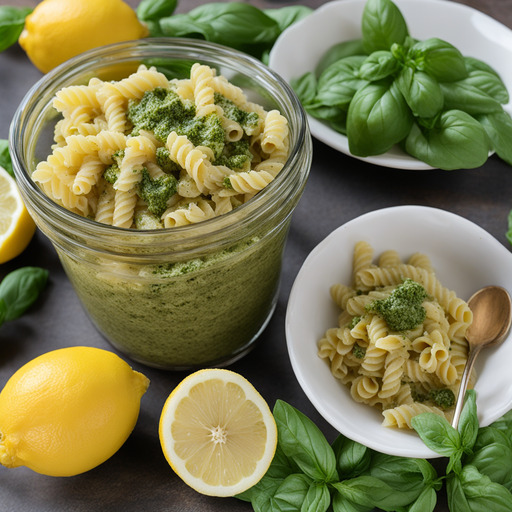 Zitronen-Basilikum-Pesto-Nudeln