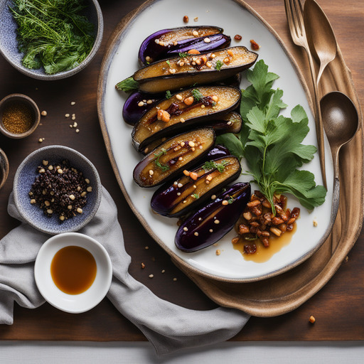 Miso-glasierte Aubergine