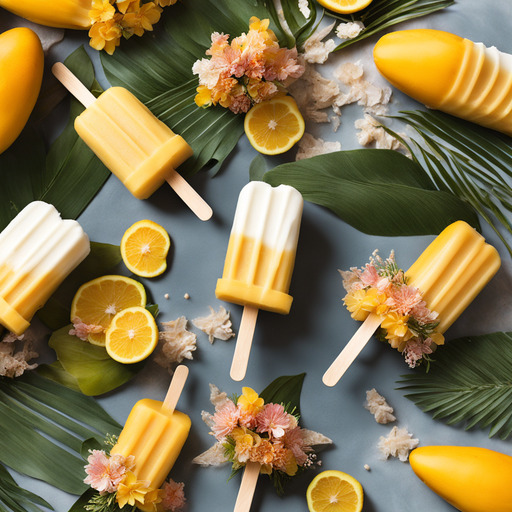 Mango Kokosnuss Eis am Stiel