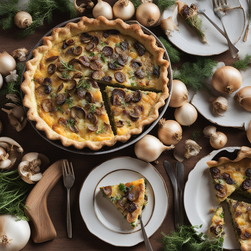 Zwiebel- und Pilz-Quiche