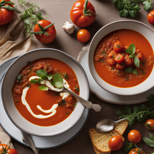 Im Ofen geröstete Tomatensuppe