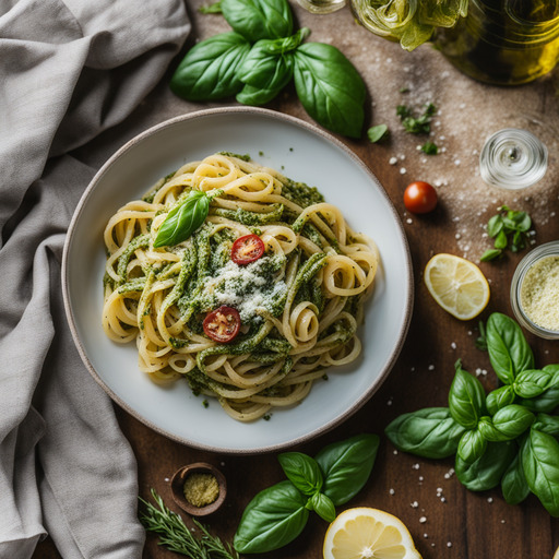 Oliven- und Basilikum-Pesto-Pasta