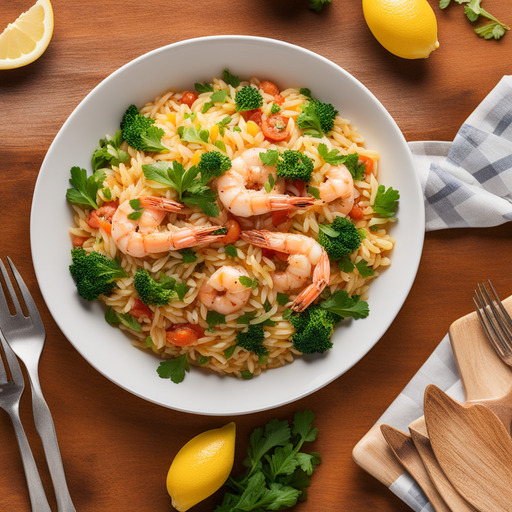 Orzo und Garnelen Pfanne