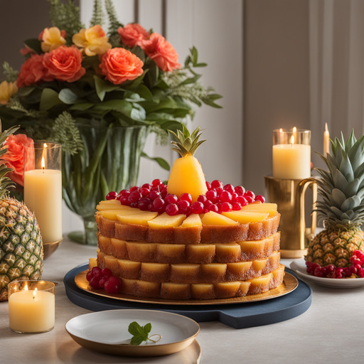 Ananas-Kuchen auf dem Kopf