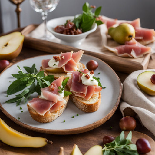 Birne und Prosciutto Crostini