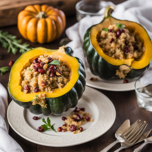 Quinoa-gefüllter Eichelkürbis
