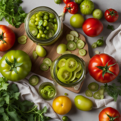 Schnell eingelegte grüne Tomaten
