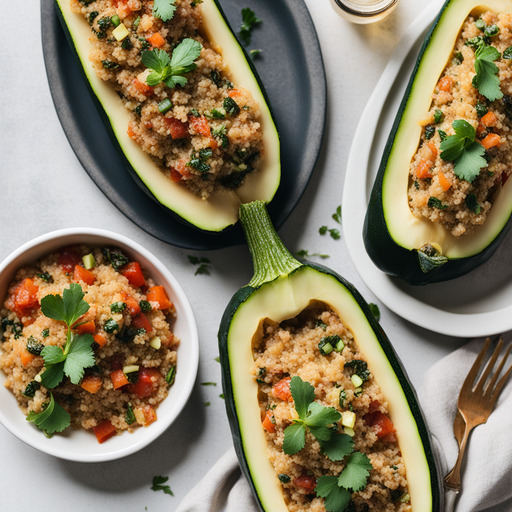 Gefüllte Zucchiniboote mit Quinoa
