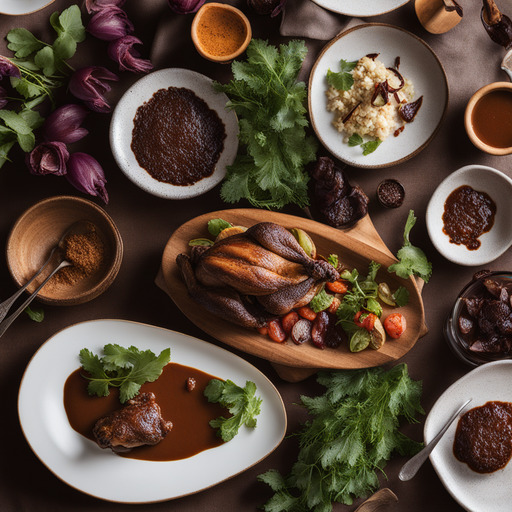Wachteln mit Mole-Sauce