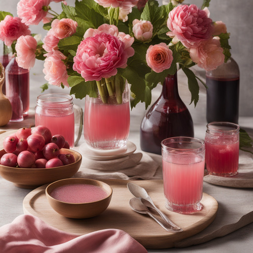Rosa Rhabarber-Sirup
