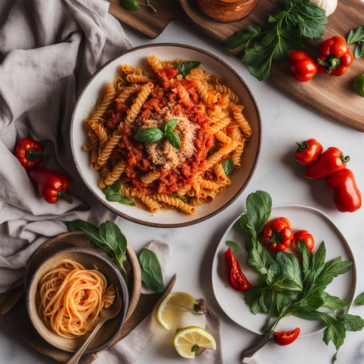Rote Paprika Pesto Pasta