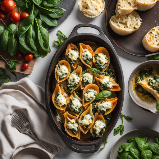 Spinat- und Ricotta-gefüllte Muscheln