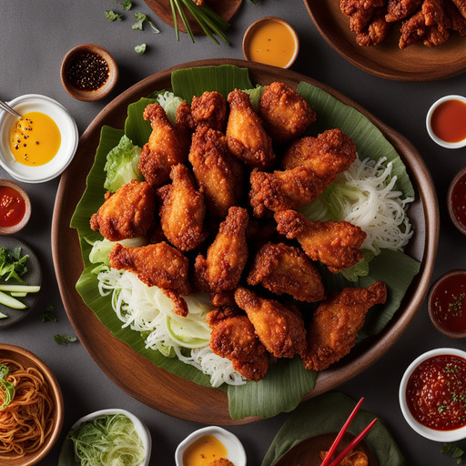 Koreanisches Scharfes Gebratenes Hähnchen