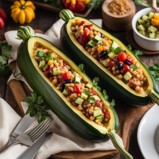 Gefüllte Zucchini-Boote