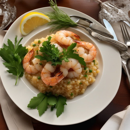 Garnelen und Jakobsmuschel-Risotto