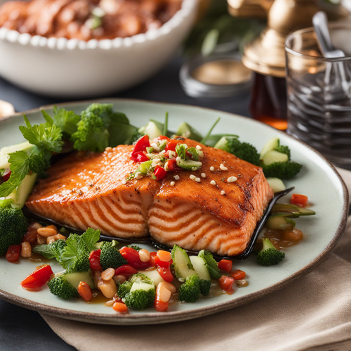 Süß-saure glasierte Lachs