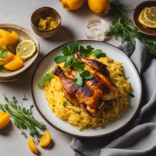 Safran Hühnchen und Reis