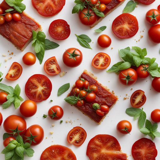 Tomaten-Kuchen mit umgekehrter Seite