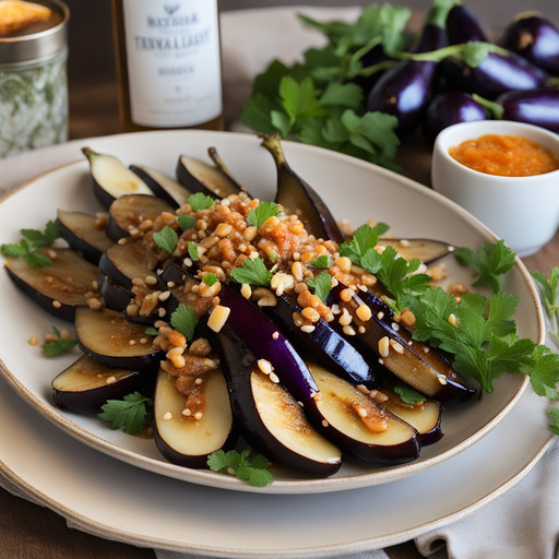 Teriyaki-glasierte Aubergine