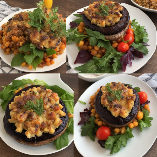 Vegane Gefüllte Portobello-Pilze