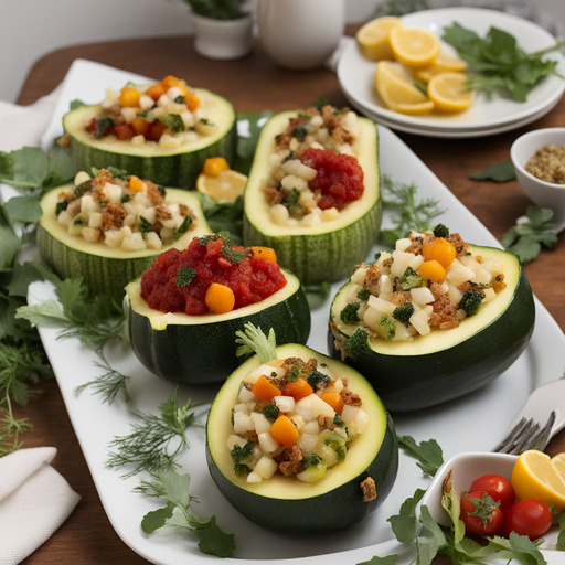 Gefüllte Zucchini mit Gemüse