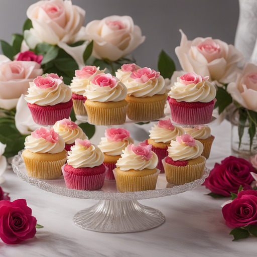 Vanille Rosen Cupcakes