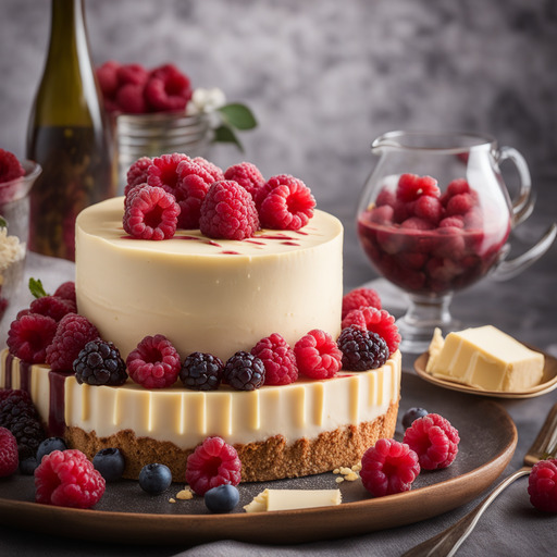 Weiße Schokoladen-Himbeer-Käsekuchen