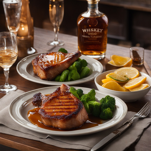 Whiskey-glasierte Schweinekoteletts