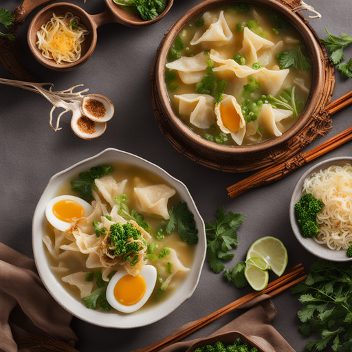Wonton-Eierstich-Suppe