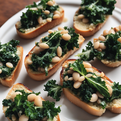 Weißer Bohnen und Grünkohl Crostini