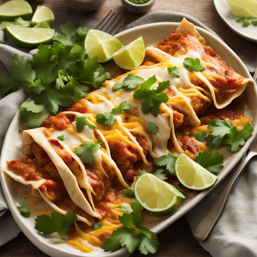 Pikante Hähnchen-Enchiladas