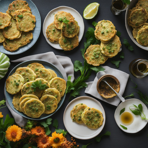 Zucchini Frühlingszwiebel Pfannkuchen