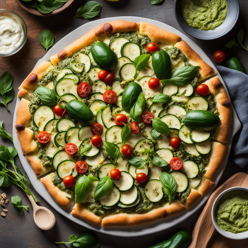 Zucchini Pesto Pizza